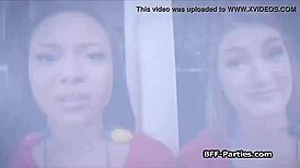 Xmas baking turns into a wild cock-sharing foursome with friends