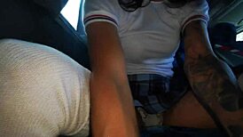 Yo, you gotta see this colegiala flashing panties on the bus. Wild transsexual vibe!