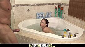 Tiny black step daughter fucked by white man