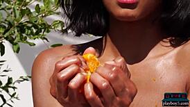 Wow, curvy Indian milf Angel Constance strips naked outdoor for Playboy shoot! 🌞