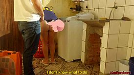 Married Housewife Pays Washer Tech with Juicy Latina Pussy