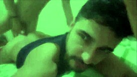 Skinny guy bends for deepthroat and anal facial