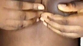 Ebony BBW Rides Cucumber in Tight Pussy Action