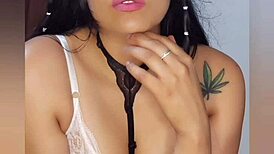 bluee shows face of pleasure while masturbating for you, beautiful exhibitionist