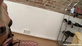 Watch this skinny blonde dominate with feet!