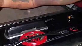 milf sucking dick outside