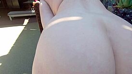 step mom monte banging her pussy with a dildo outdoors