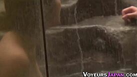 naked asian teen showers in public, spied on hidden cam