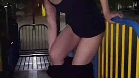 Wandering town with a rabbit anal tail sparks wild Japanese antics