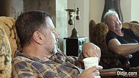 Sexy 19-Year-Old Teen Fucked by Grandpa, Swallows Cum