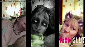 young slut plays homemade blowjob