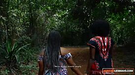 African lesbian girlfriends start with kissing, then eat pussy passionately.