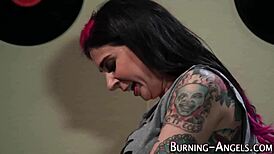 emo lesbian with tattoo goth style