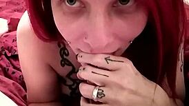 Watch her give an amateur blowjob