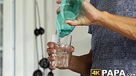 young beauty cheating with mature guy's intense hammering