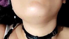 bluee shows face of pleasure while masturbating for you, beautiful exhibitionist