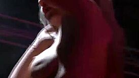 Hot Babe Performs Striptease On Public Stage