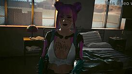 Rita Wheeler in Laguna Bend's intimate scene from Cyberpunk 2077 at ultra settings