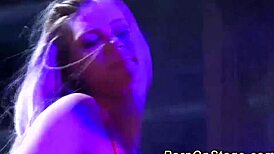 Hot Babe Performs Striptease On Public Stage