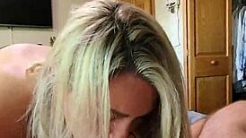 Dirty talking hotwife receives a facial after getting her pussy pounded.