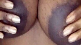 Ebony BBW Rides Cucumber in Tight Pussy Action