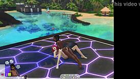 Futanari shemales have sex and fun in Sims 4
