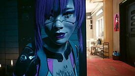 Rita Wheeler in Laguna Bend's intimate scene from Cyberpunk 2077 at ultra settings