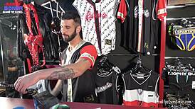 i join threesome in gay store with monster cocks