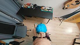 crazy jinx cosplay fucks hard on the desk