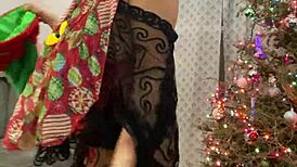 Anna Maria Mature Latina Christmas in Red Lingerie