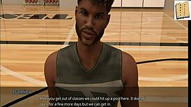 Gorgeous brunette Katie deepthroats a monster cock