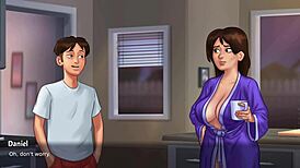 Summertime saga - beautiful stepmom debbie gets naughty in kitchen sex! 🔥