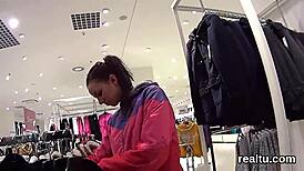 European shop girl gets her ass fucking needs met