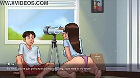 Yo, summertime saga step sis gets her pussy devoured on bed!