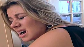 jizzorama - a blonde newbie winced through her first brutal anal scene.