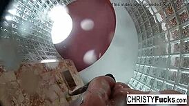 shower bts fun with christy dahlia and ivan in lesbian sex