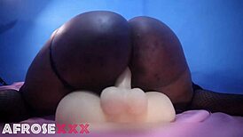 Lonely African Ebony Teen Woman Riding Male Torso Sex Toy Exploited