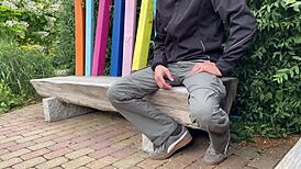 Public park encounter with an amateur BBW cougar