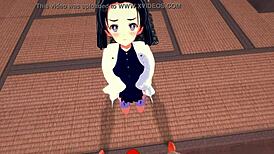 Demon slayer cosplay with aoi kanazaki and tanjiro in japanese anime style, featuring costumes and manga elements.