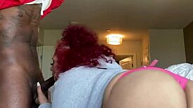 Fat redhead sucks big cock