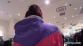 European shop girl gets her ass fucking needs met