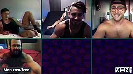 I watched six hunks on a video call fucking their asses with dildos while stroking cocks