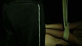 Sofi Hard in evening bondage with white cotton ropes 😈