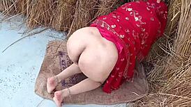 Indian XXX Maid Wife Gets First-Time Outdoor Anal Fucking on Ranch in Cute Country Scene