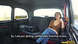 Young woman from strict country explores wild sex in European taxi.