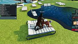 Blonde whore addicted to bbc deepthroats muscular black bull's big cock in interracial pussy pounding