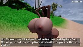 White Milf Cheats with BBC in Africa for 3D Hentai Action