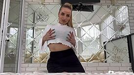 Blonde Milf Teases And Pleasures Her Wet Shaved Pussy Sensually