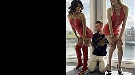 Hot Threesome with Ms Saigon Luna Truhrmann Double Blowjob