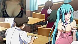 student fucks his teacher hard in the school classroom hentai style